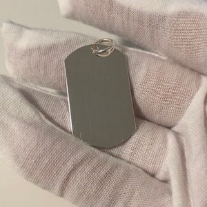 925 Sterling Silver Plain Dog Tag/Plate Pendant